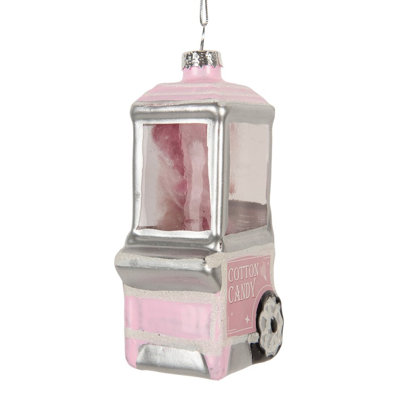 Clayre & Eef Weihnachtsanhänger 6x5x11 cm Rosa Glas