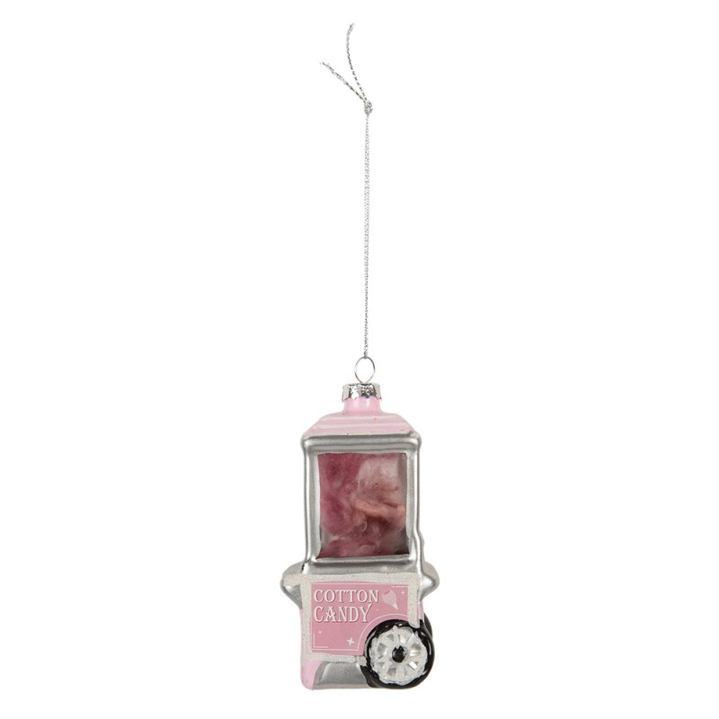 Clayre & Eef Weihnachtsanhänger 6x5x11 cm Rosa Glas