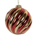 Clayre & Eef Boule de Noël Ø 8x8 cm Couleur or Rouge Verre