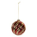 Clayre & Eef Boule de Noël Ø 8x8 cm Couleur or Rouge Verre