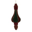 Clayre & Eef Boule de Noël Ø 6x17 cm Rouge Vert Verre