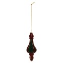 Clayre & Eef Boule de Noël Ø 6x17 cm Rouge Vert Verre