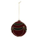 Clayre & Eef Christmas Bauble Ø 8x8 cm Red Green Glass
