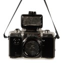 Clayre & Eef Kersthanger Fotocamera 9x5x9 cm Zilverkleurig Glas