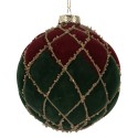 Clayre & Eef Palla di natale Ø 10x10 cm Rosso Verde Vetro