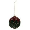 Clayre & Eef Palla di natale Ø 10x10 cm Rosso Verde Vetro