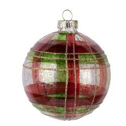 Clayre & Eef Boule de Noël Ø 8x8 cm Vert Verre