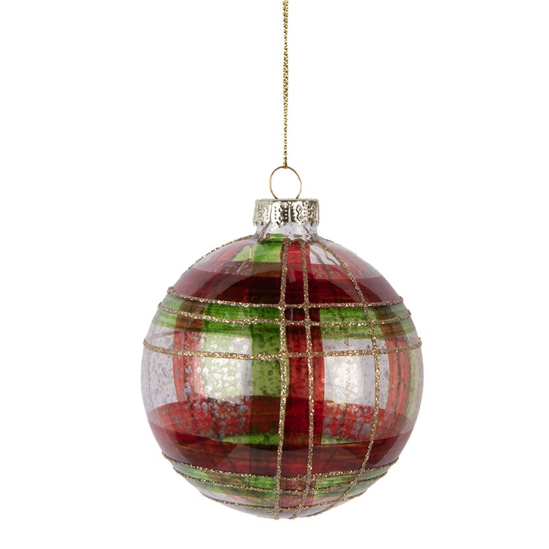 Clayre & Eef Boule de Noël Ø 8x8 cm Vert Verre