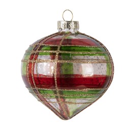 Clayre & Eef Palla di natale Ø 8x8 cm Rosso Color oro Vetro