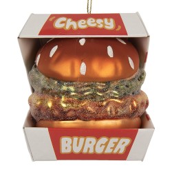 Clayre & Eef Weihnachtsanhänger 7x7x8 cm Rot Glas