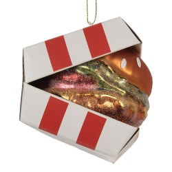 Clayre & Eef Weihnachtsanhänger 7x7x8 cm Rot Glas