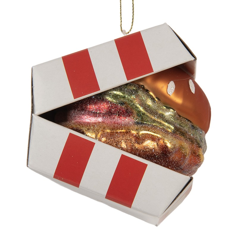 Clayre & Eef Weihnachtsanhänger 7x7x8 cm Rot Glas