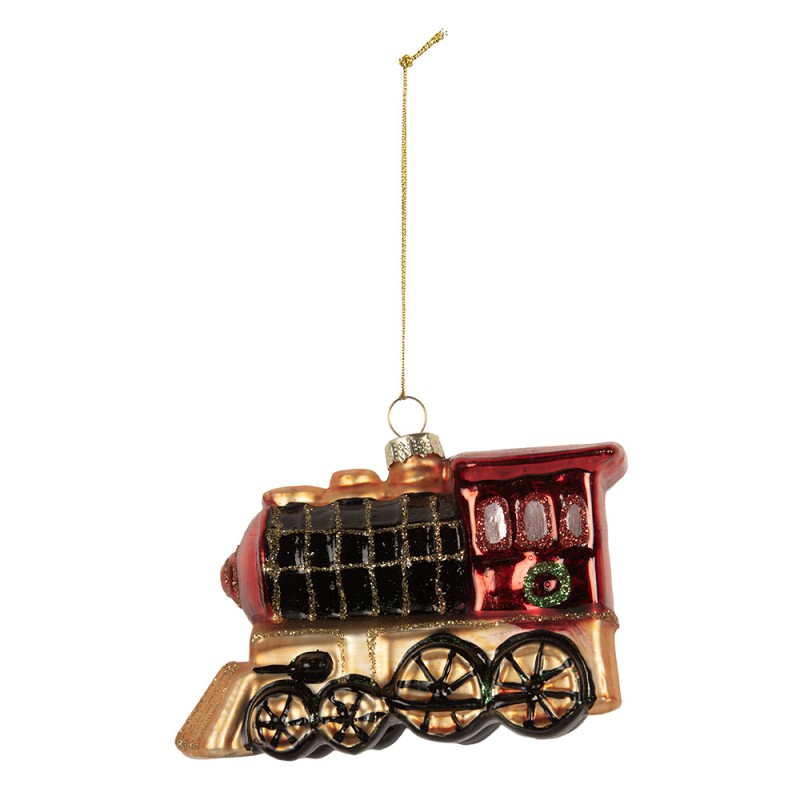 Clayre & Eef Ornamento Natalizio Treno 10x5x6 cm Rosso Vetro