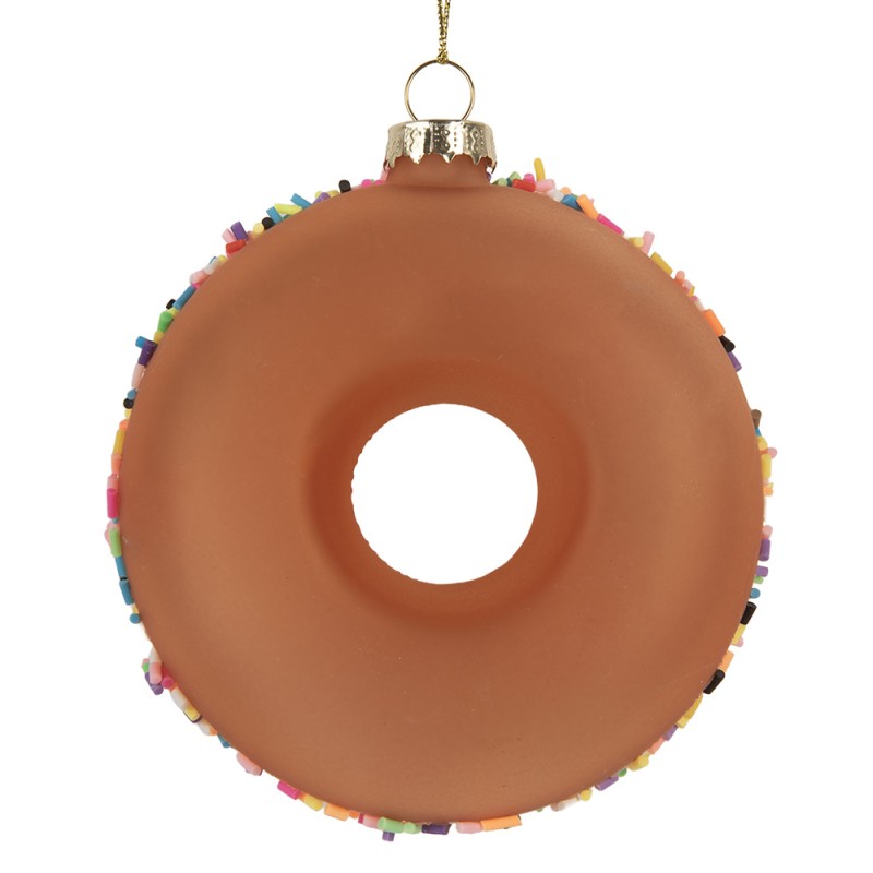 Clayre & Eef Weihnachtsanhänger Ø 10x4 cm Braun Glas