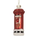 Clayre & Eef Christmas Ornament Mailbox Ø 4x11 cm Red Glass
