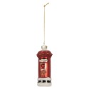 Clayre & Eef Christmas Ornament Mailbox Ø 4x11 cm Red Glass