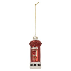 Clayre & Eef Christmas Ornament Mailbox Ø 4x11 cm Red Glass