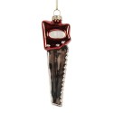 Clayre & Eef Pendentif de Noël 4x3x13 cm Couleur argent Verre