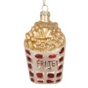 Clayre & Eef Weihnachtsanhänger 6x3x10 cm Weiß Glas