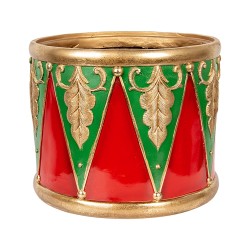Clayre & Eef Décoration de Noël Image Tambour Ø 32x25/Ø 24x19/Ø 18x15 cm Rouge Plastique