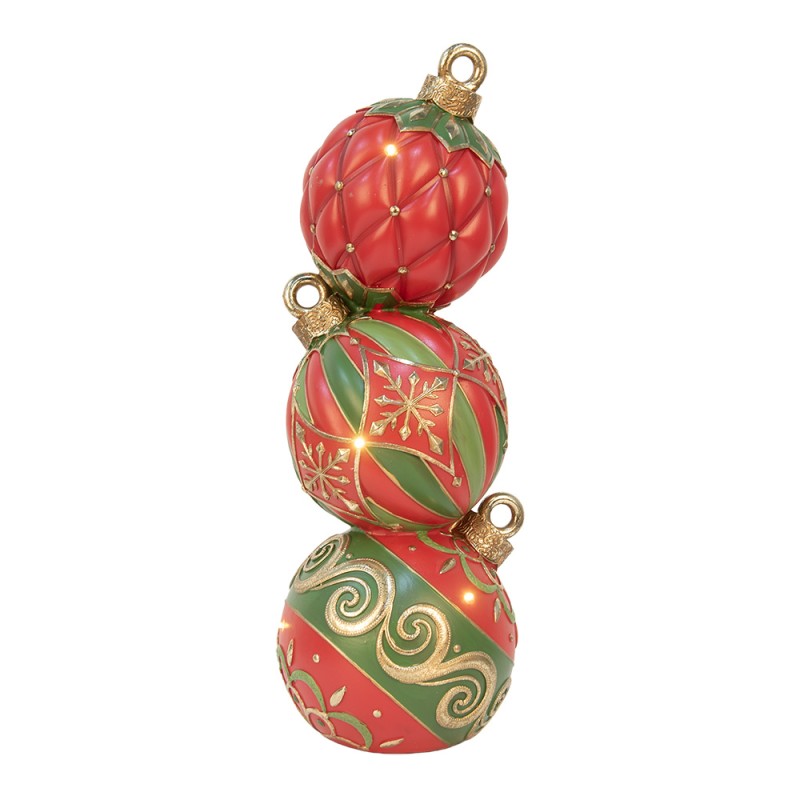 Clayre & Eef Weihnachtsdekoration mit LED-Beleuchtung 14x14x40 cm Rot Kunststoff