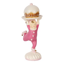 Clayre & Eef Decoratie Beeld Elf 12x8x21 cm Roze Kunststof