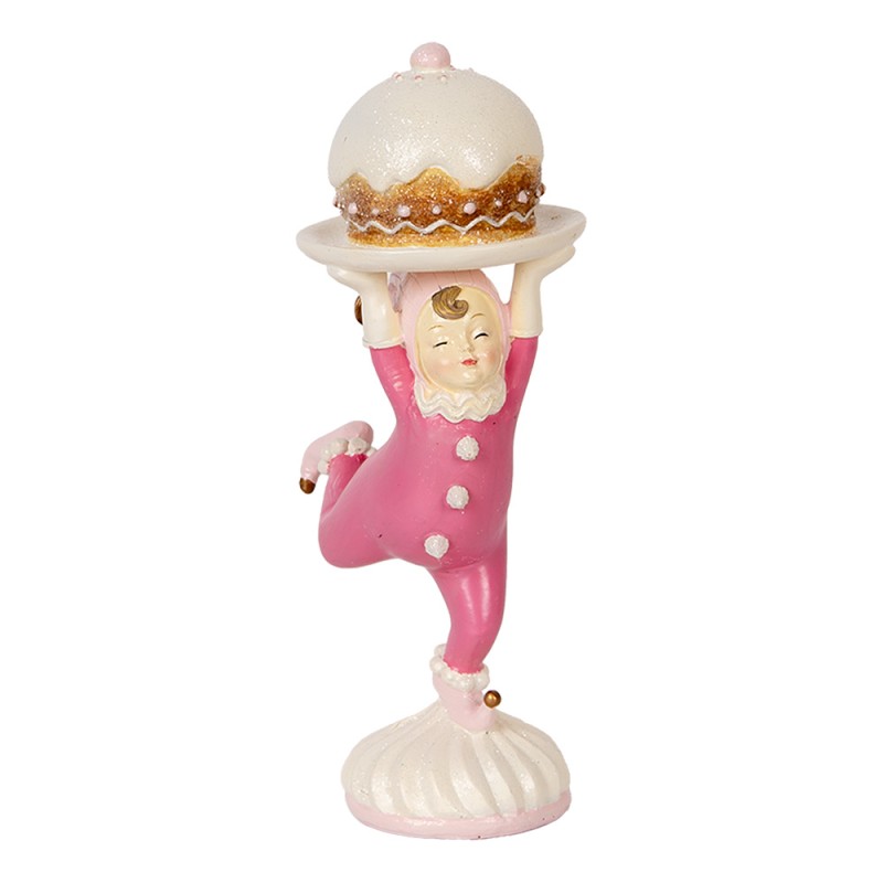 Clayre & Eef Decoratie Beeld Elf 12x8x21 cm Roze Kunststof