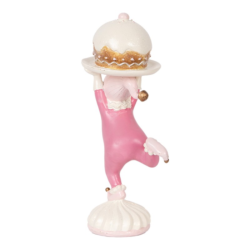 Clayre & Eef Decoratie Beeld Elf 12x8x21 cm Roze Kunststof