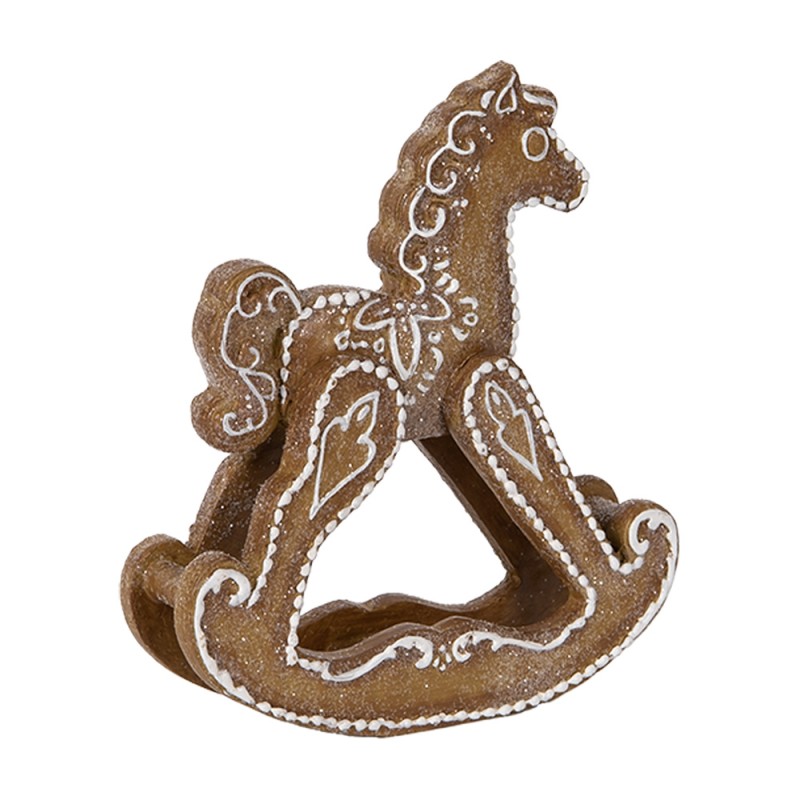 Clayre & Eef Decoratie Beeld Hobbelpaard 14x4x15 cm Bruin Kunststof