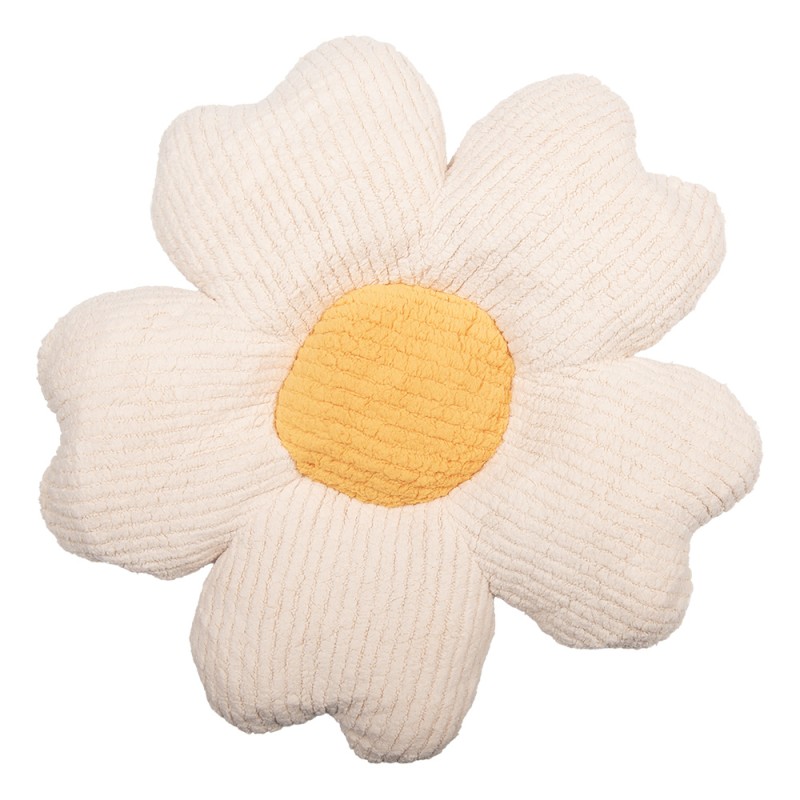 Clayre & Eef Cuscino decorativo Fiore 45x45cm Bianco Sintetico