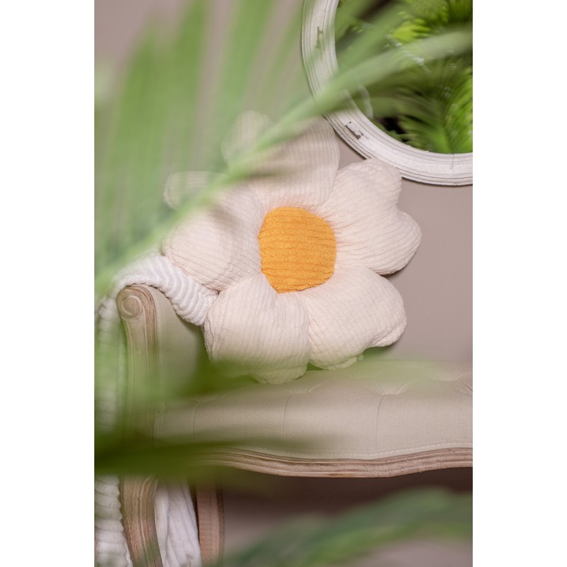 Clayre & Eef Cuscino decorativo Fiore 45x45cm Bianco Sintetico