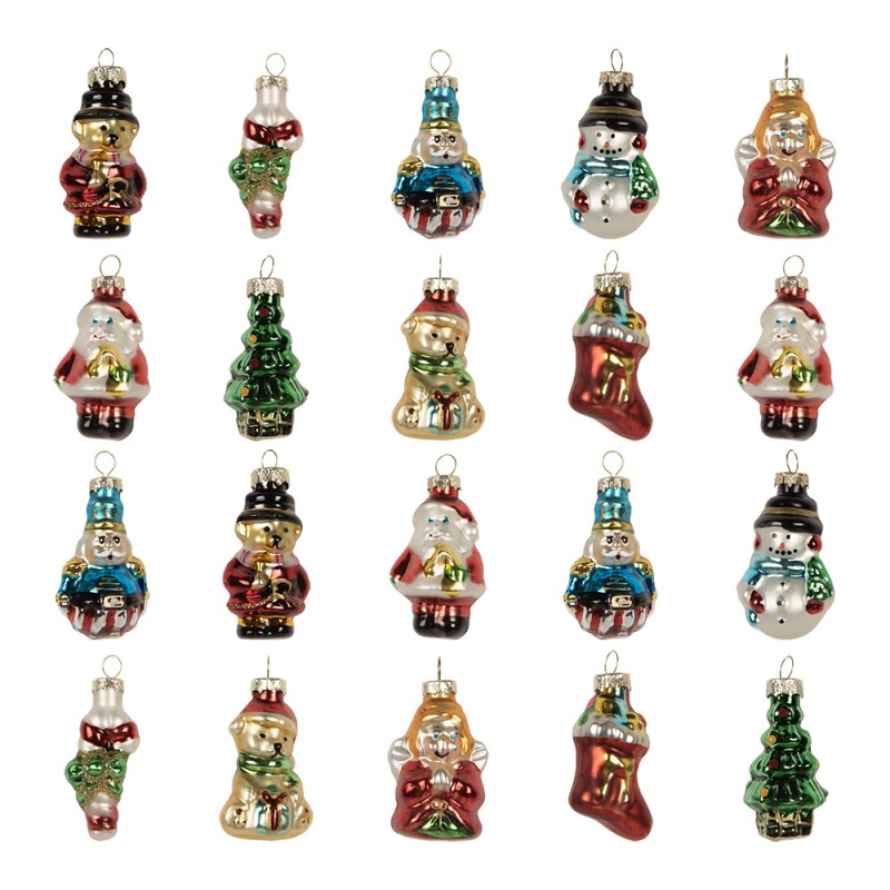 Clayre & Eef Weihnachts-Anhänger 20er-Set Mehrere Glas