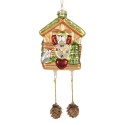 Clayre & Eef Weihnachtsanhänger 7x4x10/17 cm Braun Glas