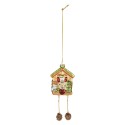 Clayre & Eef Weihnachtsanhänger 7x4x10/17 cm Braun Glas