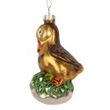 Clayre & Eef Weihnachtsanhänger Ente 6x5x11 cm Braun Glas