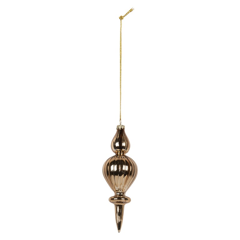 Clayre & Eef Weihnachtskugel Ø 5x15 cm Goldfarbig Glas