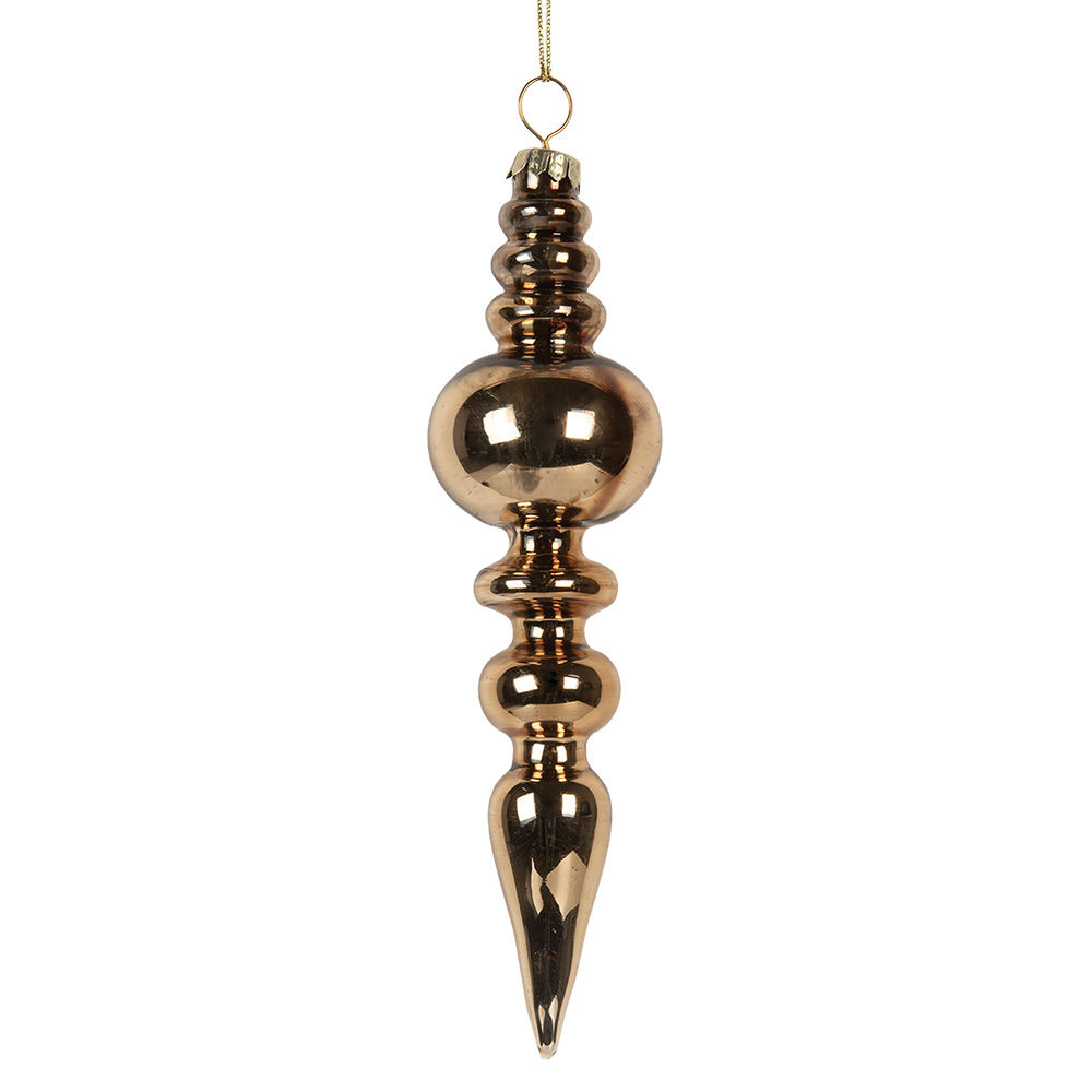 Clayre&Eef KerstbalØ 4x16 cm Goudkleurig Glas afbeelding
