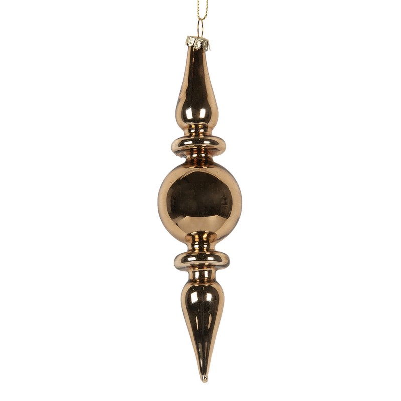 Clayre & Eef Weihnachtskugel Ø 5x19 cm Goldfarbig Glas