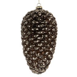 Clayre & Eef Weihnachtskugel Ø 12x24 cm Silberfarbig Glas