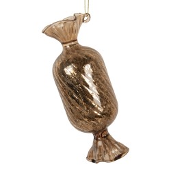 Clayre & Eef Weihnachtsanhänger Ø 5x13 cm Goldfarbig Glas