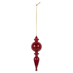 Clayre & Eef Boule de Noël Ø 5x17 cm Rouge Verre