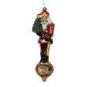 Clayre & Eef Pendentif de Noël Casse-noisette 6x5x20 cm Rouge Verre