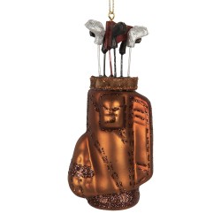 Clayre & Eef Weihnachtsanhänger 6x4x13 cm Braun Glas