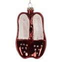 Clayre & Eef Weihnachtsanhänger Schuh 6x6x10 cm Rot Glas