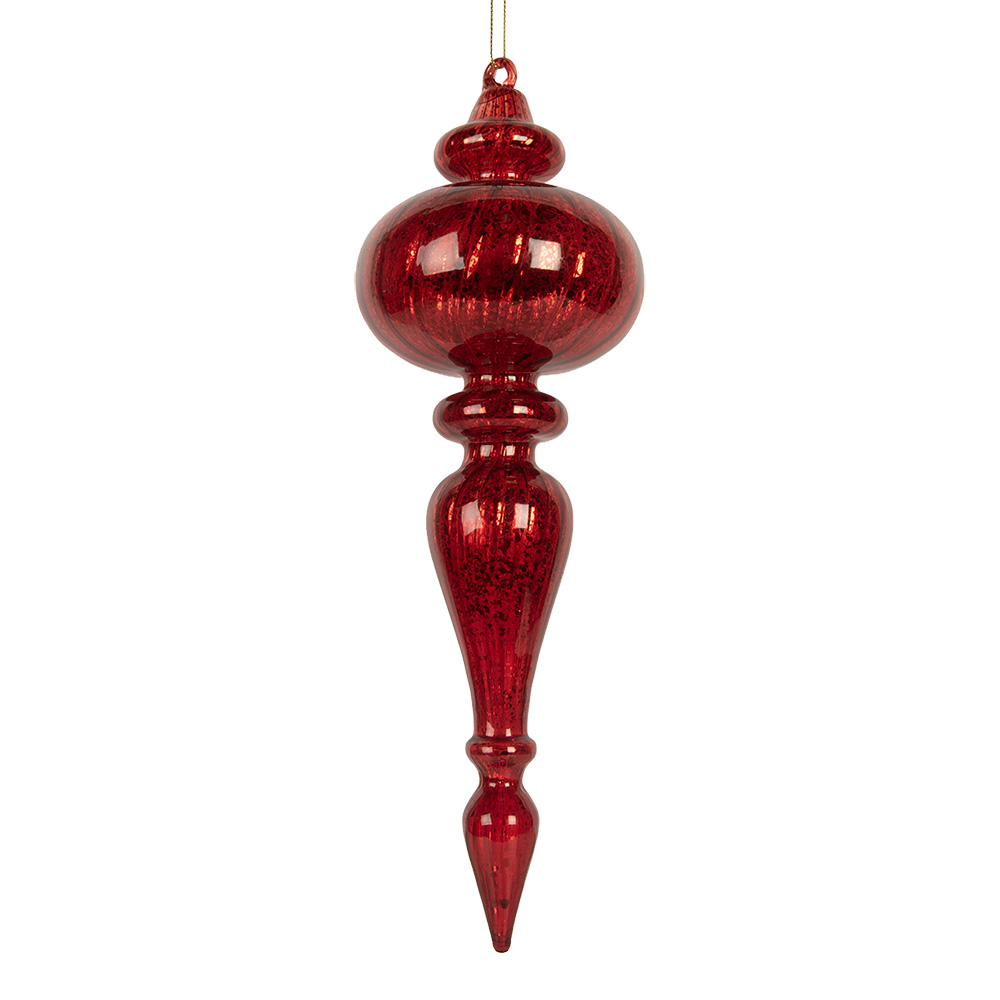 Clayre & Eef Kerstbal Ø 9x28 cm Rood Glas afbeelding 1