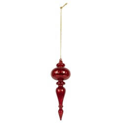 Clayre & Eef Boule de Noël Ø 9x28 cm Rouge Verre