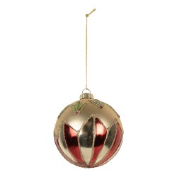 Clayre & Eef Weihnachtskugel Ø 8x8 cm Goldfarbig Glas