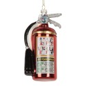 Clayre & Eef Weihnachtsanhänger Feuerlöscher 6x5x13 cm Rot Glas