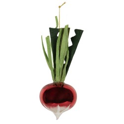 Clayre & Eef Weihnachtsanhänger Ø 6x15 cm Rot Glas