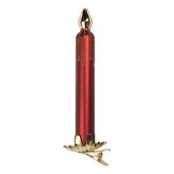 Clayre & Eef Christmas Ornament Ø 4x15 cm Red Glass